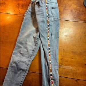 Knox Rose Light Blue Jeans with Multicolor Trim